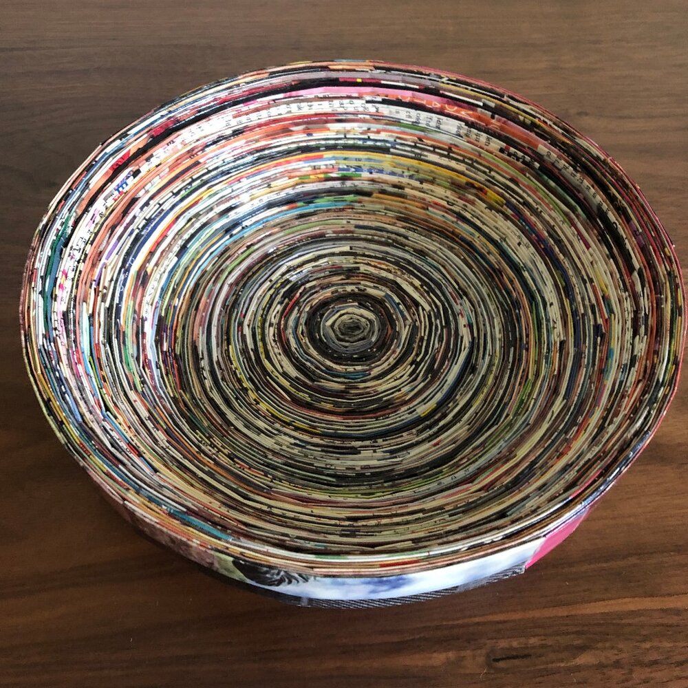 Handmade Upcycled Decorative Magazine Bowl - Picture 5 of 7